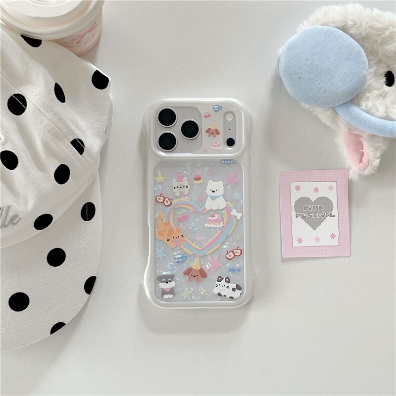 Ốp điện thoại Acrylic hình mèo và chó cho iPhone 17 Pro max