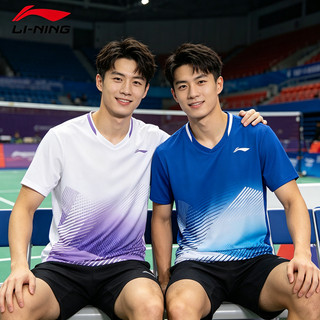 Li Ning Tay ngắn cầu lông khô tốc độ, Quần áo tập thể thao thông thường dành cho nam và nữ