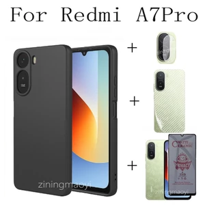 Ốp Điện Thoại Chống Rơi 4in1 Cho Redmi A7Pro A7 Vỏ Điện Thoại Silicon Mềm + Màng Bảo Vệ Sự Riêng Tư Gốm Sứ + Phim Ống Kính + Bộ Phim Mặt Sau Gói