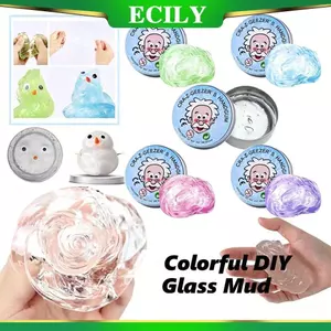 ECILY Non-Newton putty slime Chất Lỏng Thủy Tinh Bùn Trẻ Em Giải Nén Đồ Chơi DIY Handmade Vui Vẻ Có Thể Tái Sử Dụng Gel Bong Bóng Trong Suốt Hợp Chất Co Giãn Không Độc Hại Sáng Tạo Thủ Công Bùn Pha Lê