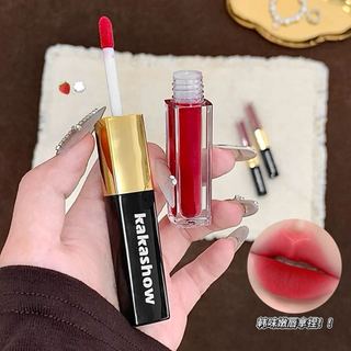 Kakashow 2 trong 1 Dual Ended Lip Gloss Matte & Mirror Finish Lâu trôi không dính Cốc trang điểm môi chống thấm nước NO.C701