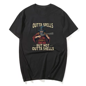 Ngộ nghĩnh Outta Spells Ảo Thuật Sĩ Áo Người Vintage Cotton Tay Ngắn Áo Sơ Mi Dáng Rộng Thoải Mái Cổ Tròn Tee Nam