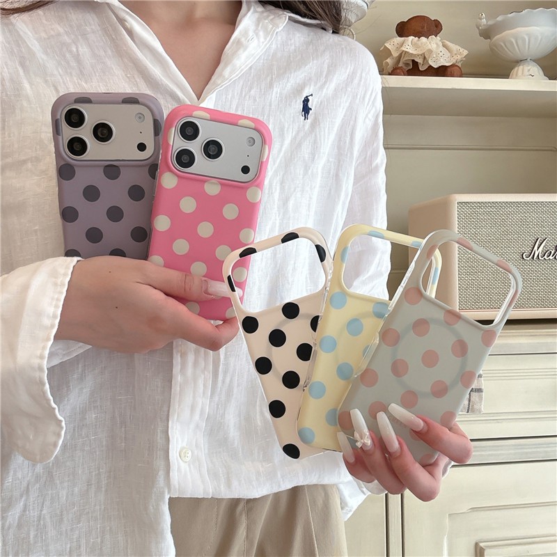 IPhone 17 Pro Max Dot họa tiết họa tiết chất liệu TPU xử lý IMD Vỏ điện thoại sạc không dây
