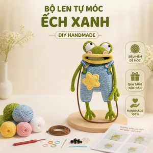 Len Móc Miệng Lớn Ếch Điện Thoại Di Động Đan Tay Chất Liệu Tự Làm Túi Tự Làm Xấu Xí Dễ Thương Messenger Cha Mẹ-Con