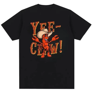 Ngộ nghĩnh Cao Bồi Crayfish Meme Yee Móng Vuốt Crayfish Họa Tiết Vui Nhộn In Hình Thiết Kế Áo Thun Cotton