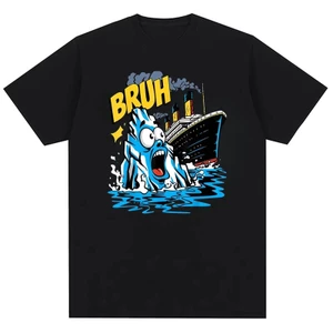 Ngộ nghĩnh Titanic Iceberg Kawaii Bruh Titanic Meme Áo thun Cotton thời trang nam nữ