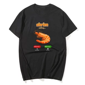 Áo thun nam nữ in hình meme hài hước Shrim is Calling, chất liệu 100% cotton, tay ngắn, form rộng hè