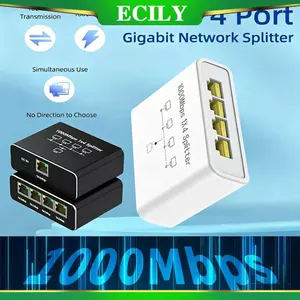 ECILY 1 đến 2 / 3 / 4 Cổng 1000Mbps Công tắc mạng Gigabit Ethernet Cổng mạng RJ45 Công tắc kết nối cáp mạng Bộ chia mạng Bộ mở rộng cáp