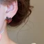 Trái Tim Đỏ & Nơ Đen Kim Cương Giả Tuyên Bố Bông Tai Ngọt Mát Y2K Trang Sức Tiệc Hàng Ngày Cho Nữ