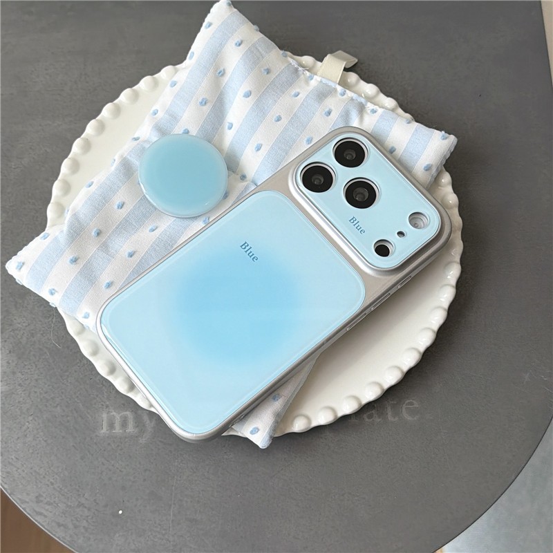 Iphone 17 Pro max Pha trộn họa tiết màu xanh Chất liệu Acrylic Vỏ điện thoại