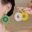Bông tai thả vòng đính cườm Bohemian Màu sắc tươi sáng Trang sức bãi biển kỳ nghỉ cho nữ