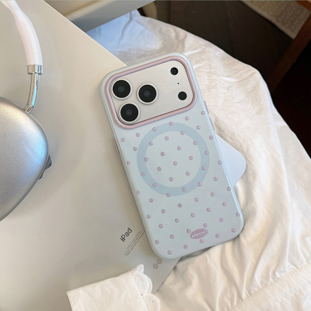 Iphone 17 Pro max Họa tiết chấm trắng lưu huỳnh chất liệu TPU xử lý IMD Vỏ điện thoại