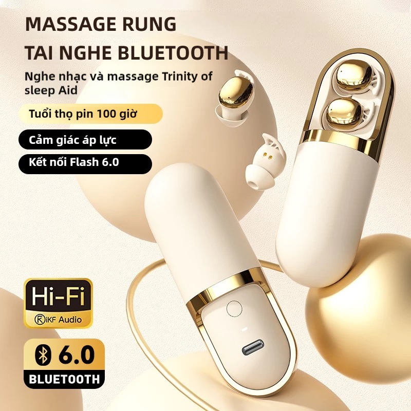 Tai Nghe Bluetooth Không Dây S13 V6.0 Với Máy Mát Xa Rung Mặt Chức Năng Massage 3 Cấp Điều Khiển Cảm Ứng Type-C Sạc Nhanh Du Lịch Làm Đẹp Quà Tặng
