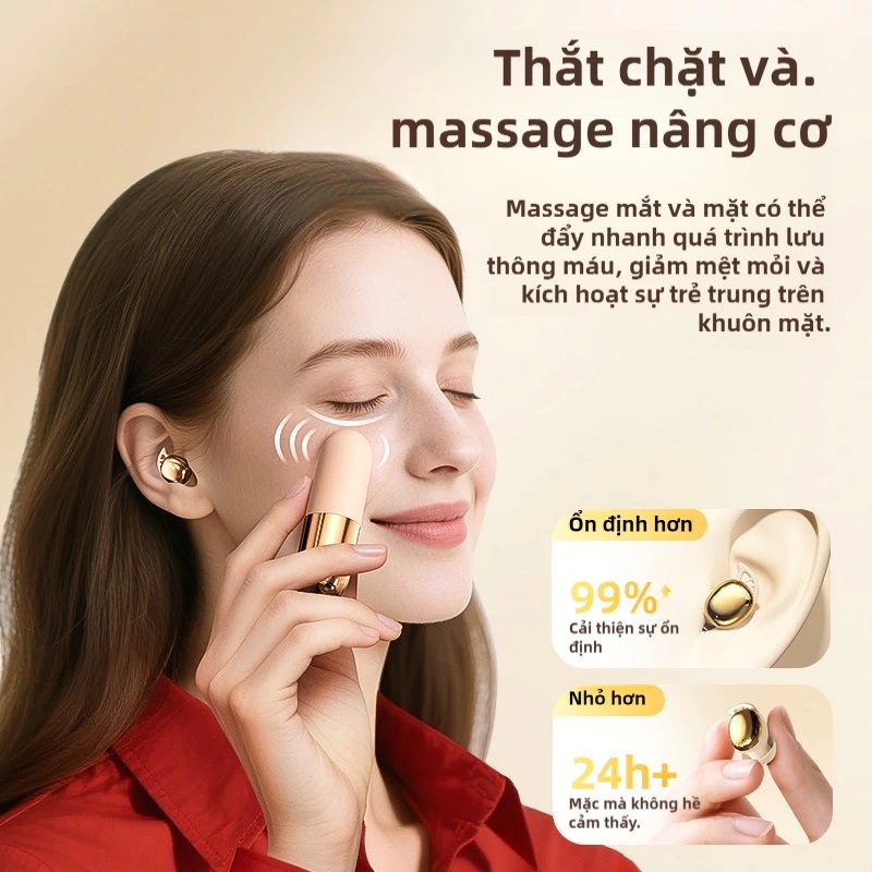Tai Nghe Bluetooth Không Dây S13 V6.0 Với Máy Mát Xa Rung Mặt Chức Năng Massage 3 Cấp Điều Khiển Cảm Ứng Type-C Sạc Nhanh Du Lịch Làm Đẹp Quà Tặng