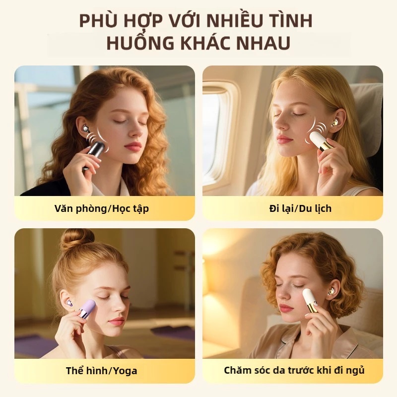 Tai Nghe Bluetooth Không Dây S13 V6.0 Với Máy Mát Xa Rung Mặt Chức Năng Massage 3 Cấp Điều Khiển Cảm Ứng Type-C Sạc Nhanh Du Lịch Làm Đẹp Quà Tặng