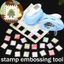 ECILY Mới Hình Tem Thủ Công Đấm Máy Dập Nổi Lỗ Vuông Đấm Răng Đấm Embosser Handmade Sổ Lưu Niệm Cung Cấp