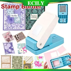 ECILY Mới Hình Tem Thủ Công Đấm Máy Dập Nổi Lỗ Vuông Đấm Răng Đấm Embosser Handmade Sổ Lưu Niệm Cung Cấp