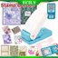 ECILY Mới Hình Tem Thủ Công Đấm Máy Dập Nổi Lỗ Vuông Đấm Răng Đấm Embosser Handmade Sổ Lưu Niệm Cung Cấp