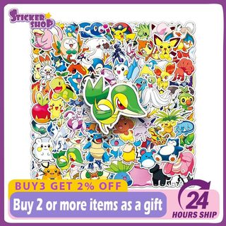 100 Chiếc Anime Pokemon Dễ Thương Dán Graffiti Trang Trí DIY Điện Thoại Hoạt Hình Miếng Dán Trẻ Em Đồ Chơi Quà Tặng