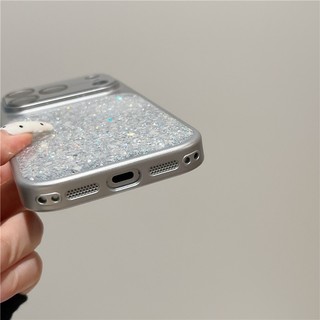 Iphone 17 Pro max Họa tiết sequin bạc Chất liệu Acrylic Vỏ điện thoại