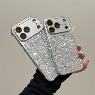 Iphone 17 Pro max Họa tiết sequin bạc Chất liệu Acrylic Vỏ điện thoại