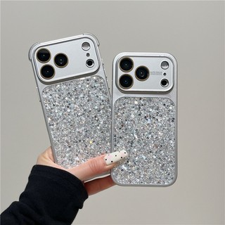 Iphone 17 Pro max Họa tiết sequin bạc Chất liệu Acrylic Vỏ điện thoại