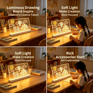 Bảng vẽ phát sáng trẻ em DIY graffiti có thể được xóa nhiều lần bảng vẽ giáo dục quà tặng giáo dục sớm.