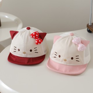 Mũ hoạt hình trẻ em cho bé trai và bé gái Mũ bóng chày thoáng khí có họa tiết Kitty thêu Thích hợp cho bé 6-18 tháng tuổi