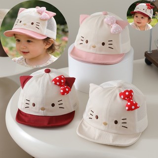 Mũ hoạt hình trẻ em cho bé trai và bé gái Mũ bóng chày thoáng khí có họa tiết Kitty thêu Thích hợp cho bé 6-18 tháng tuổi