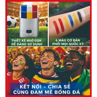 Màu vẽ mặt World Cup 3/6 màu kem, cổ vũ bóng đá, trang điểm thân thiện môi trường, an toàn không độc hại, dễ rửa