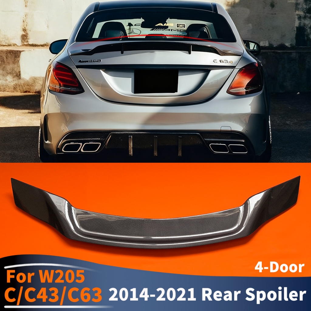 Cánh lướt gió phía sau kiểu R cho Mercedes Benz C hoặc C43 C63 W205 4 cửa Sedan 2014 2015 2016 2017 2018 2019 2020 2021 Bộ chia phụ kiện điều chỉnh độ lệch không khí
