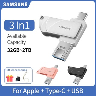Ổ đĩa Flash USB 3 trong 1 của Samsung, Thẻ nhớ Type C tốc độ cao cho PC, iOS & Android, Ổ đĩa ngón tay cái đa thiết bị (256GB / 512GB / 1TB / 2TB)
