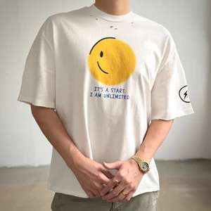Áo thun ngắn tay in họa tiết "chưa hoàn thiện" cổ điển Unisex