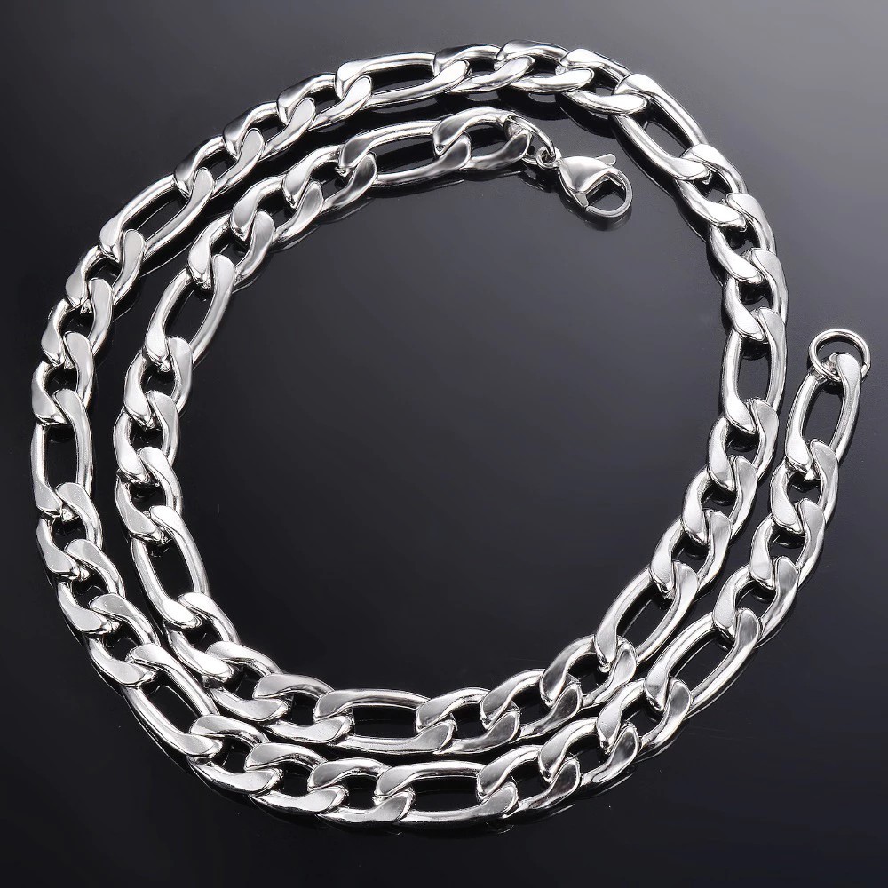 Dây chuyền kiểu Cuba tối giản mới của châu Âu và Mỹ, kích thước 4/5/7.5MM, trang sức nam phong cách đường phố hip-hop - món quà tuyệt vời dành cho bạn trai.- NKDC3