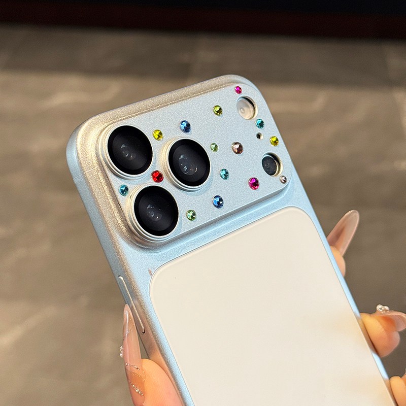 Phim ống kính đính kim cương chấm bi ảnh hưởng thời trang Thích hợp cho iPhone17Pro Max / 17Pro Ins Style Light Luxury HD