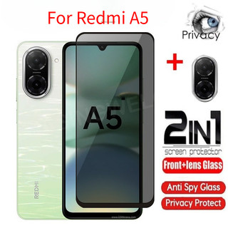 Phim bảo vệ màn hình riêng tư Redmi A5 A7 Pro A4 14C 14R 4G 5G 2025 Mặt trước Full Cover Phim bảo vệ Camera sau Chống nhìn trộm Full Cover Kính cường lực