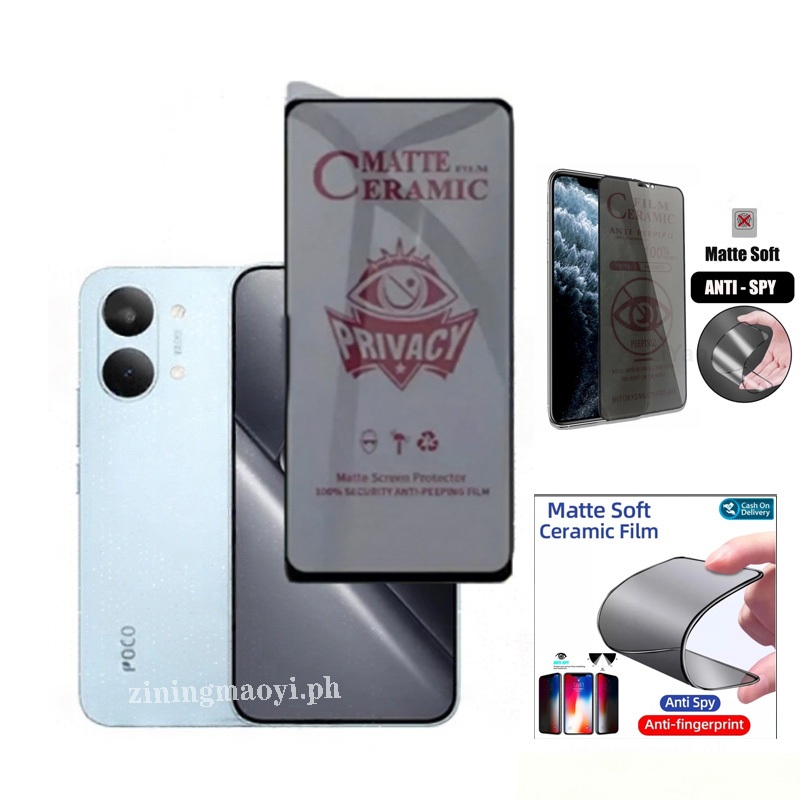 Bộ vỏ bảo vệ chống rơi 4 trong 1 - Bao gồm vỏ điện thoại Blade Armor + màng bảo vệ quyền riêng tư bằng gốm + Phim mặt sau + Phim máy ảnh cho Poco X8 Pro max X7Pro X6pro