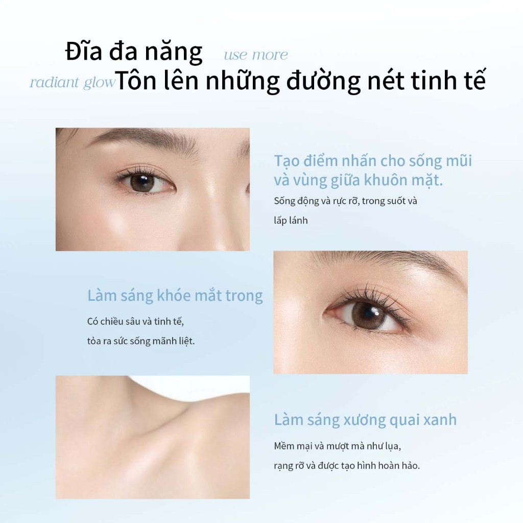 Highlight Mooekiss Dạng Bột 4g, Bắt Sáng Lấp Lánh, Hiệu Ứng Glow, Mịn Mượt, Lâu Trôi