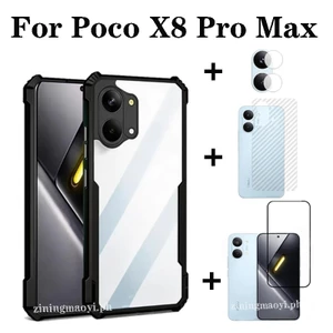 Ốp điện thoại chống sốc 4 trong 1 Xiaomi Poco X8 Pro Max cho Xiaomi Poco X7Pro X6 X6Pro X8 Pro Kính cường lực + Phim ống kính + Bộ vỏ phim mặt sau
