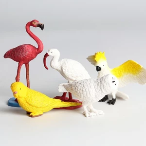 Trẻ em mô phỏng mô hình động vật rắn tĩnh bay chim chim hồng hạc vẹt toucan đồ chơi trang trí