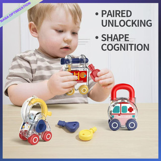 Giáo dục sớm giáo dục hình bé phù hợp với khóa chìa khóa trẻ em mẫu giáo mở khóa đồ chơi