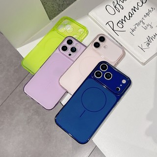 Màu xanh huỳnh quang mở rộng cửa sổ thứ hai hình tròn mỏng Vỏ điện thoại TPU mờ phù hợp cho iPhone 11 12 13 14 15 16 17 Pro Max bao gồm tất cả vỏ chống rơi