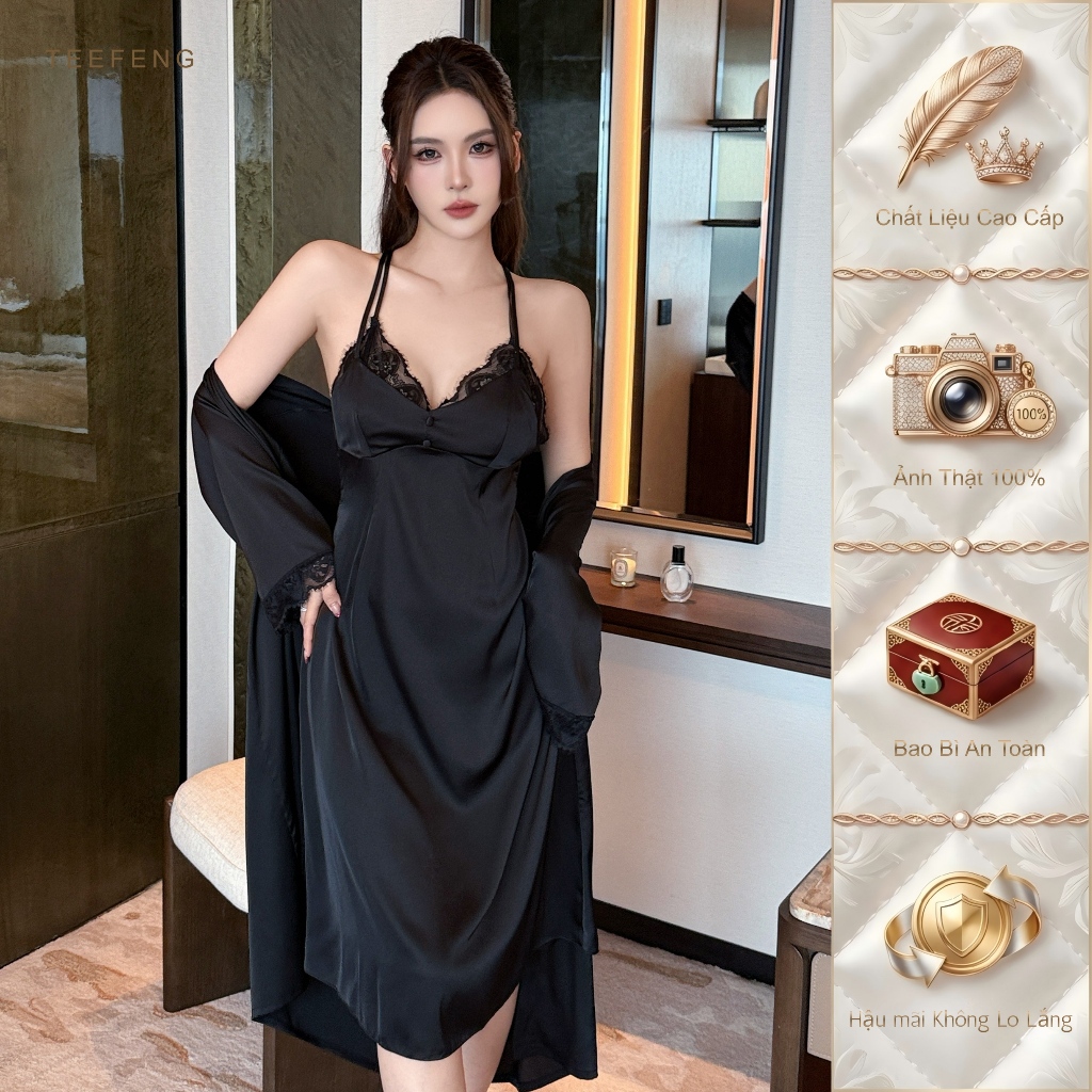 Váy Ngủ Nữ Cao Cấp Lụa Phong Cách Sang Trọng Mùa Hè Sling Mỏng Phong Cách Homewear