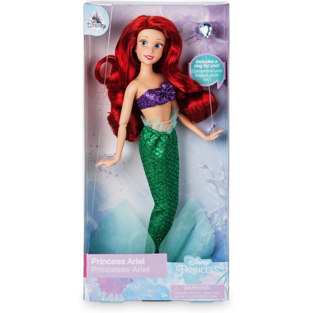 Búp bê cổ điển Disney Ariel kèm nhẫn - Nàng tiên cá nhỏ - 11 1 / 2 Inch