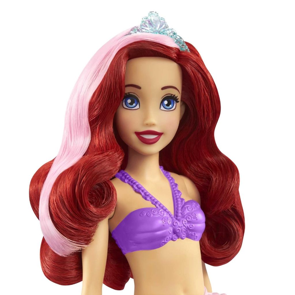 ‎Đồ chơi công chúa Disney Búp bê nàng tiên cá Ariel với tóc và đuôi đổi màu, Đồ chơi nước bắn màu lấy cảm hứng từ bộ phim HLW00