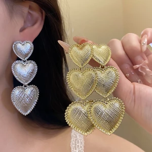 Bông tai thả trái tim thanh lịch cổ điển Trang sức văn phòng hàng ngày tinh tế dành cho nữ