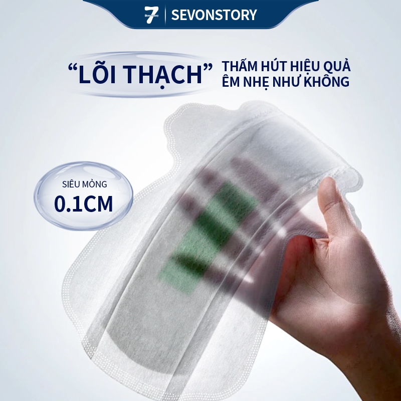 [SevonStory] Bộ Băng vệ sinh ban ngày đêm 7 gói, chống rò rỉ khô, mùi thơm thoáng khí