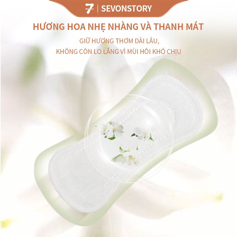 【SevonStory ⑦】Combo 5 gói hàng ngày Băng vệ sinh  siêu mỏng < 0.1cm, với  chiều dài 15.5cm (21 miếng/gói). Hương hoa tinh tế, thơm nhẹ và lưu hương dài lâu. Băng vệ sinh tàng hình.