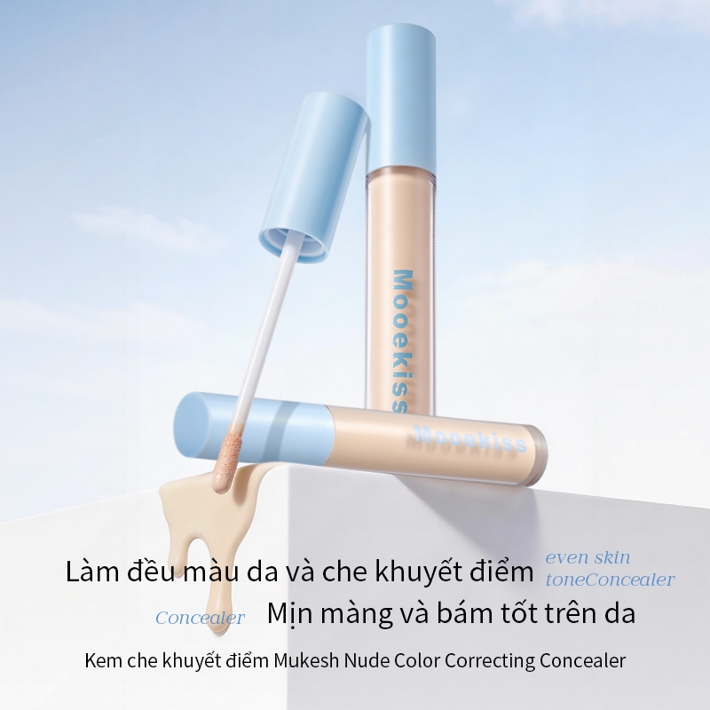 [LIVE COMBO 2] Que định vị dạng lỏng Mooekiss, Que Highlighter, Chất lỏng làm sáng, Kem che khuyết điểm