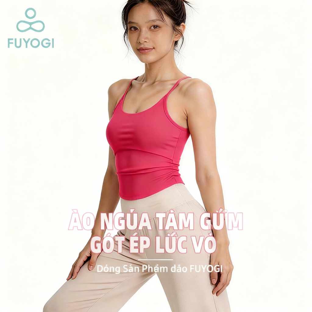 FUYOGI Sports Cami Tích Hợp Áo Ngực Eo Cinching Thiết Kế Yoga Pilates Tập Thể Dục